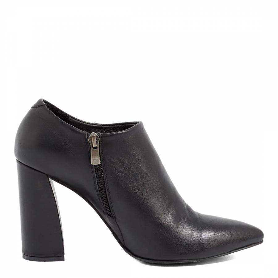 Black Empire Leather Heeled Boots - BrandAlley