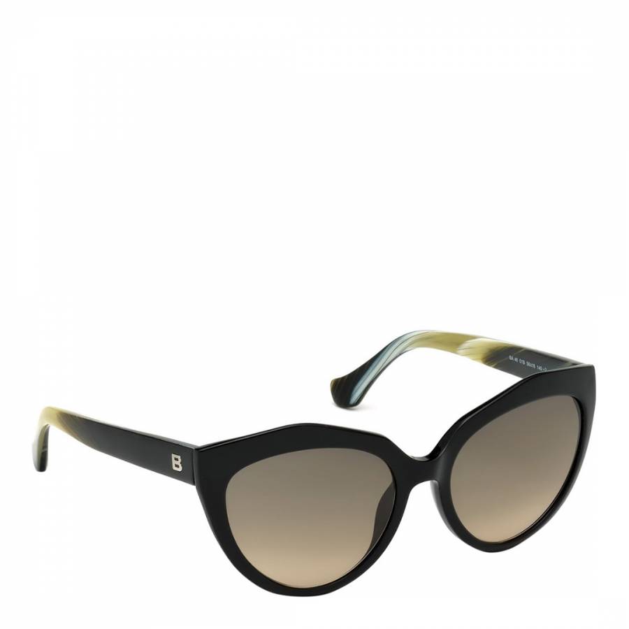 Women's Black/Yellow Balenciaga Cat Eye Sunglasses 56mm - BrandAlley