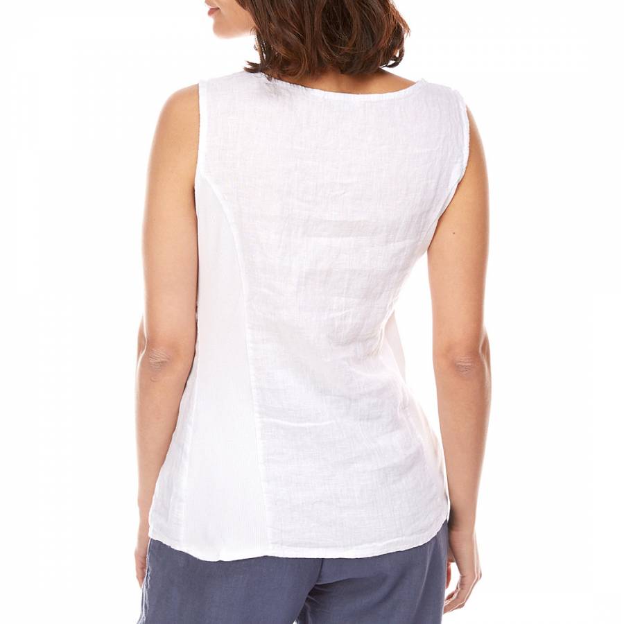 White Embroidered Linen Top - BrandAlley