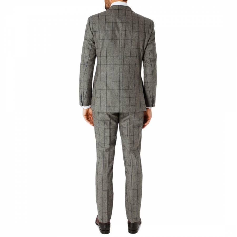 Grey Check Tailored Wool Suit - BrandAlley