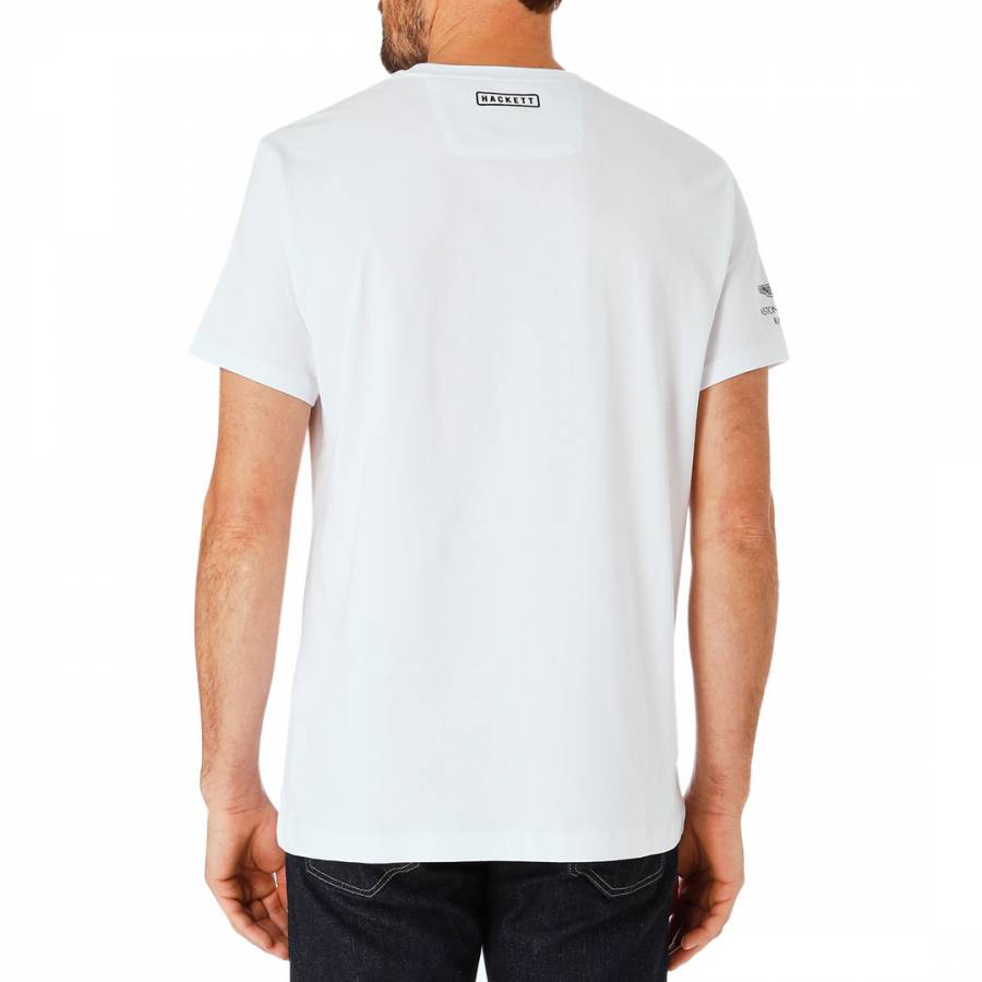 White AMR Logo Cotton T-Shirt - BrandAlley