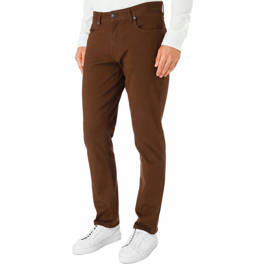 Brown Trinity Cotton Stretch Trousers - BrandAlley