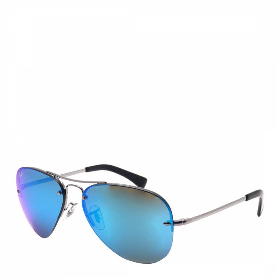 Womens Blue Mirror Ray-Ban Aviator Sunglasses 59mm - BrandAlley