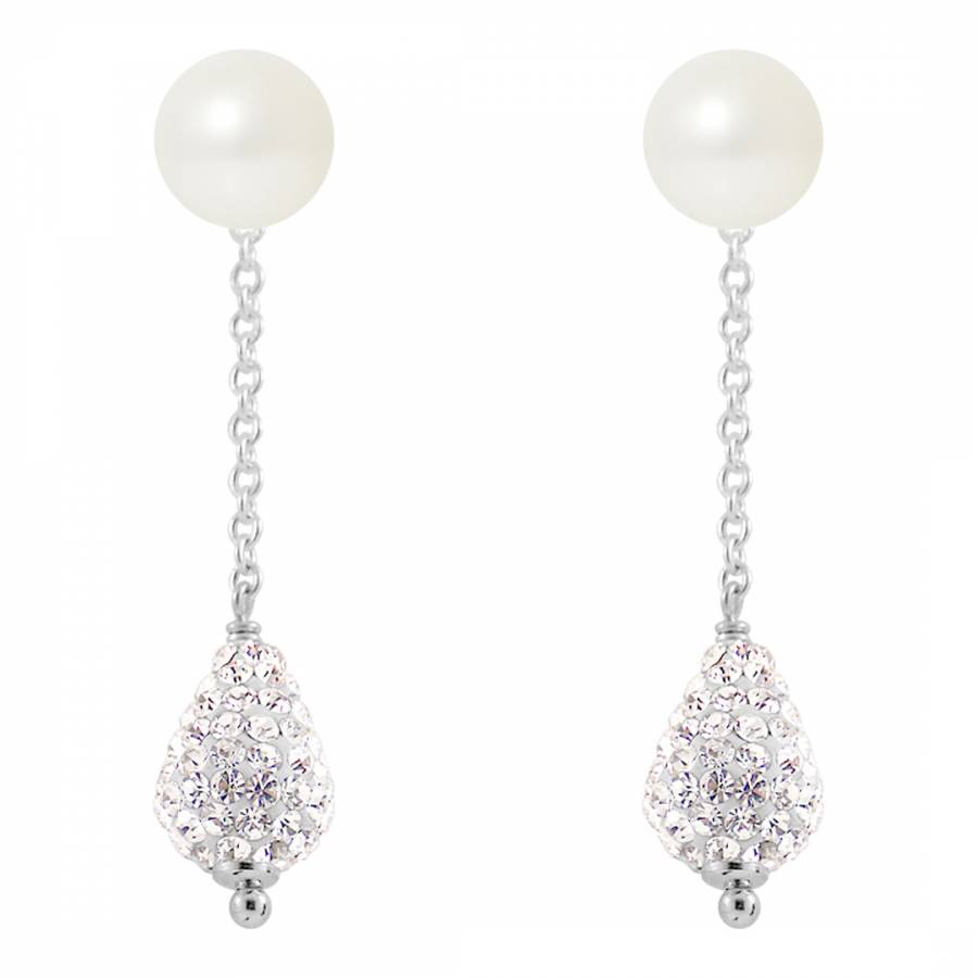 Natural White Hanging Pearl Earrings - BrandAlley