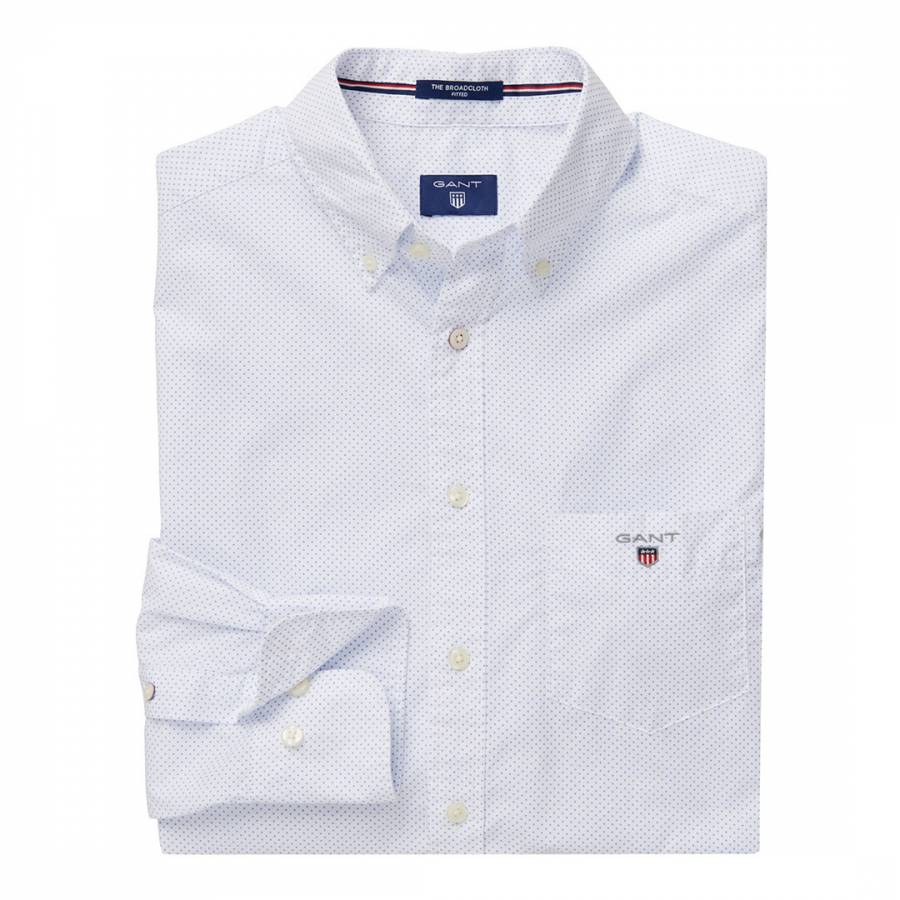 White Cotton Printed Broadcloth Shirt - BrandAlley