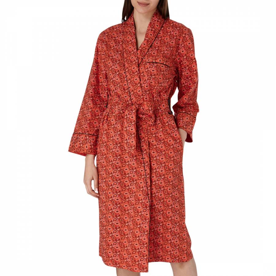 CoralPink Co Sateen Grand Paisley Floral Classic Robe - BrandAlley