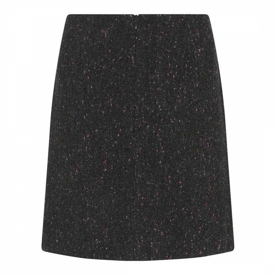 Charcoal Nepped Mini Skirt - BrandAlley
