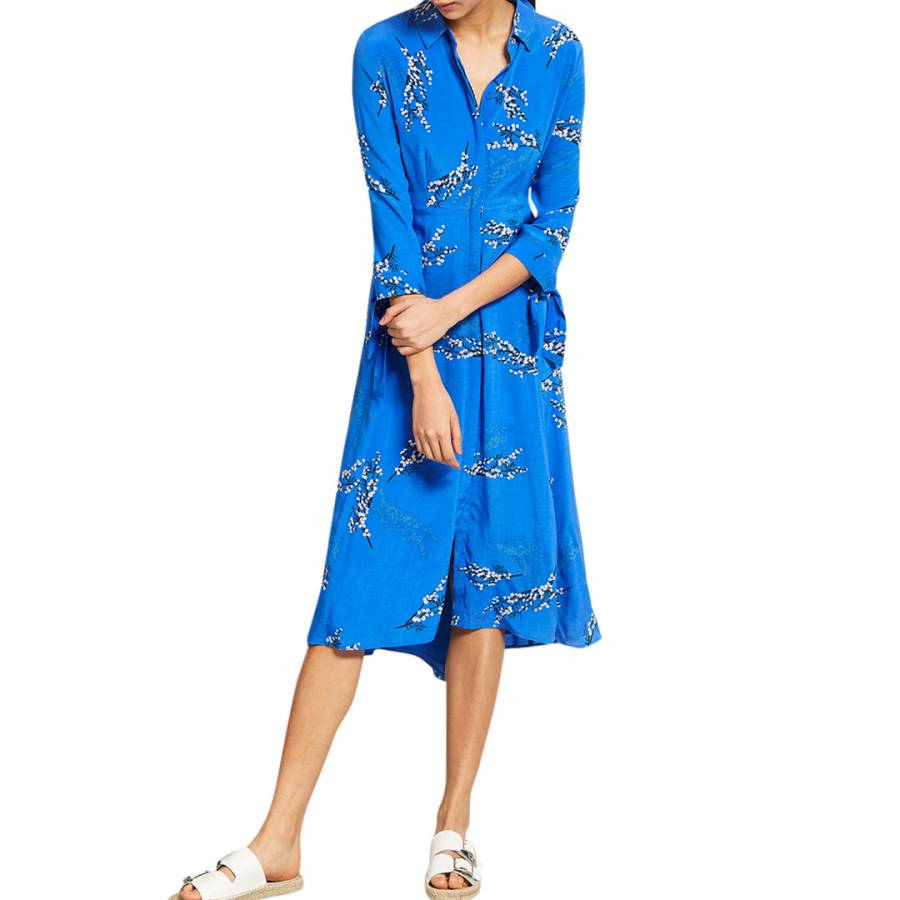 Blue Blossom Print Shirt Dress - BrandAlley