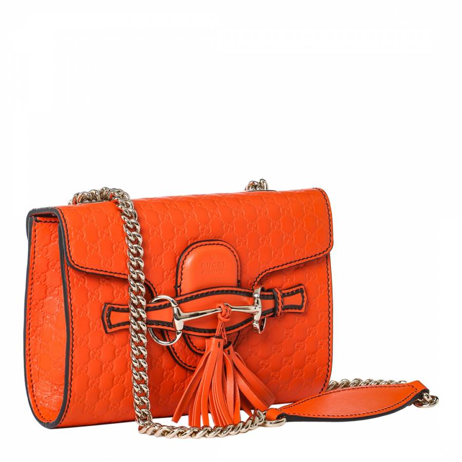 Orange Gucci Leather Tassel Detail Shoulder Bag - BrandAlley