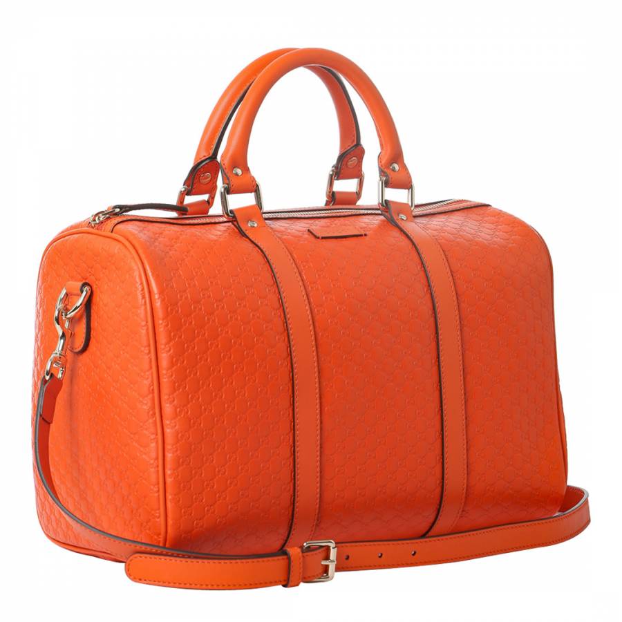 Orange Gucci Leather Duffle Bag - BrandAlley