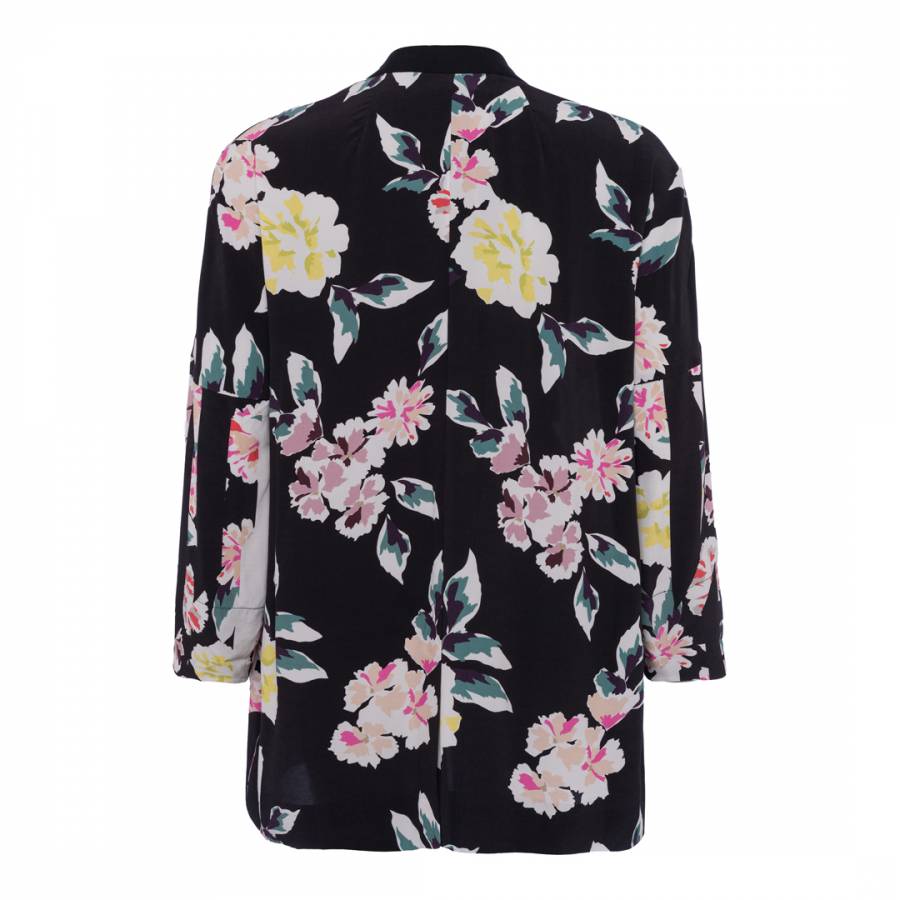 Black Floral Enshima Oversized Jacket - BrandAlley