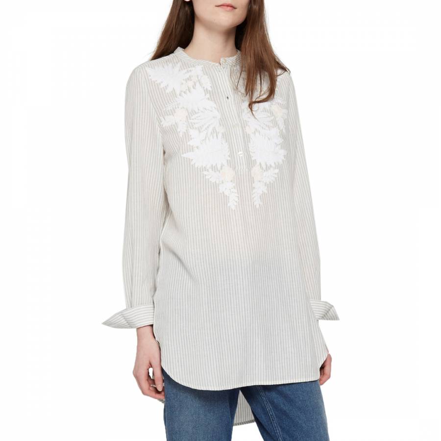 Blue/White Armona Oversized Shirt - BrandAlley