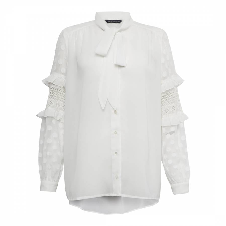 Linen White Comino Patch Shirt - BrandAlley