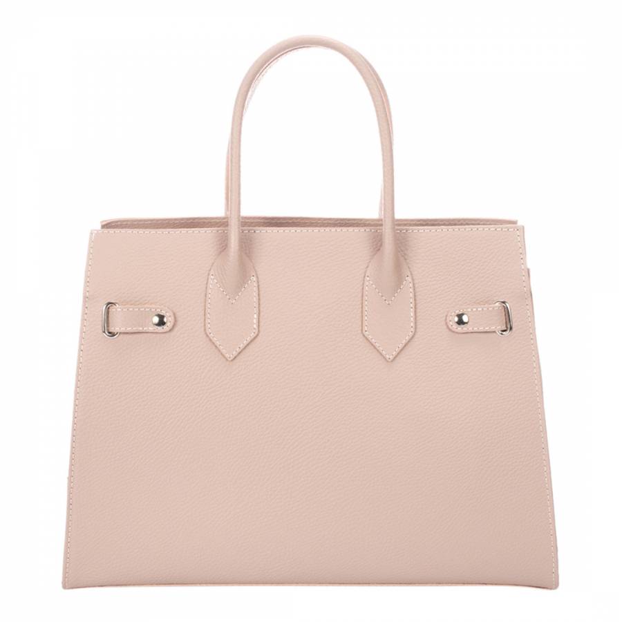 Dusky Pink Structured Top Handle Bag - BrandAlley