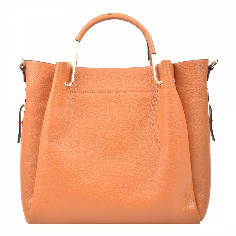 Orange Leather Tote Bag - BrandAlley