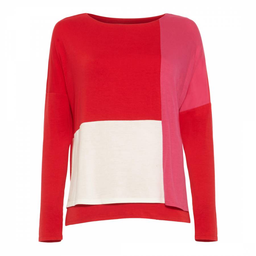 Red/Multi Cacey Colourblock Top - BrandAlley