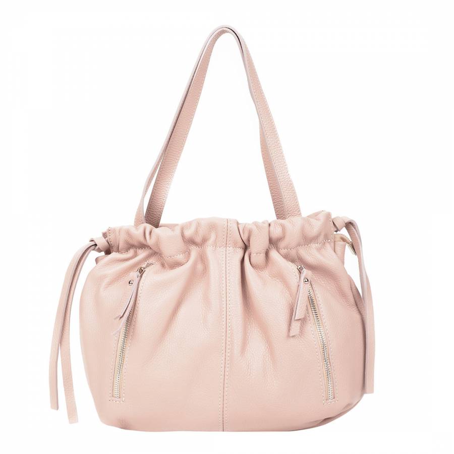 Light Pink Leather Shoulder Bag - BrandAlley
