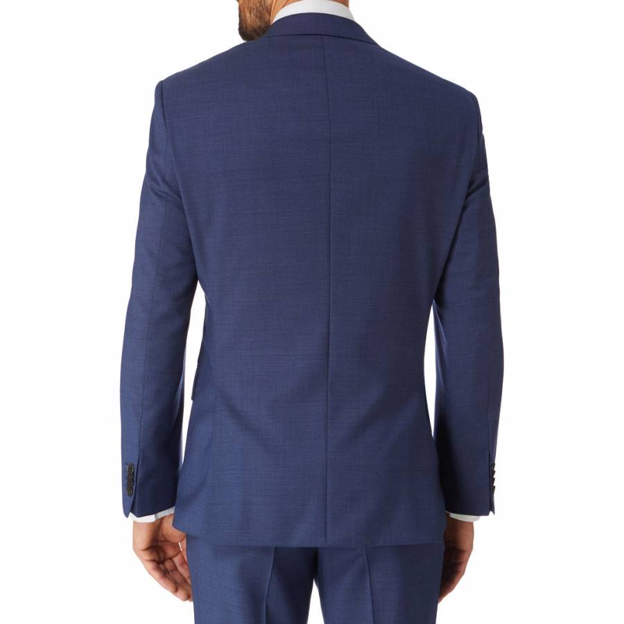 Blue Textured Johnstons Classic Fit Jacket - BrandAlley
