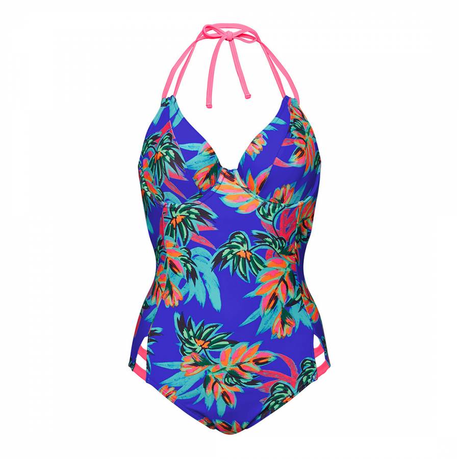 Purple Fiji Palm Swimsuit - BrandAlley