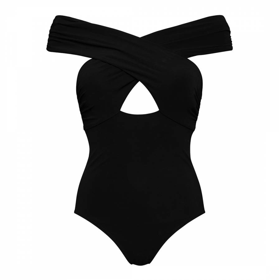 Black Annecy Off Shoulder Swimsuit - BrandAlley