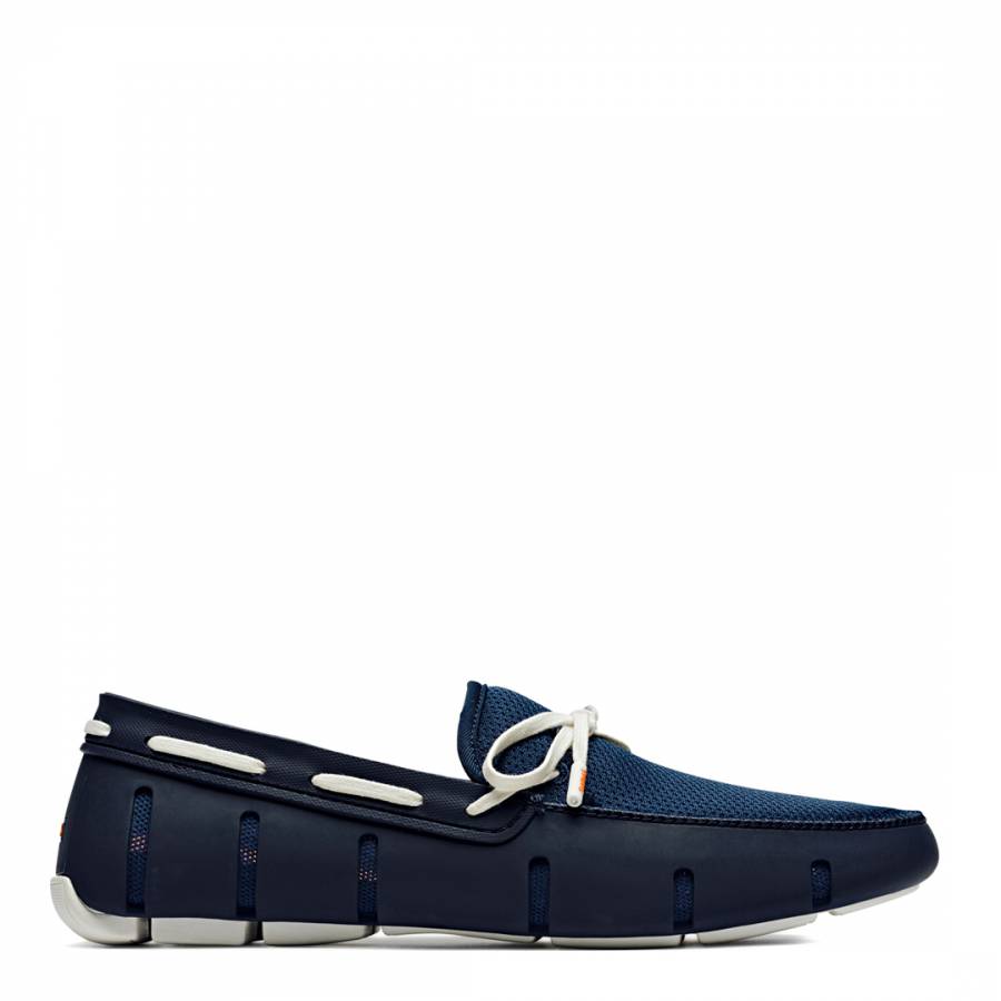 Navy & White Lace Loafer - BrandAlley