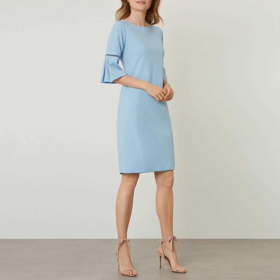 Plae Blue Anita Pleat Sleeve Dress - BrandAlley