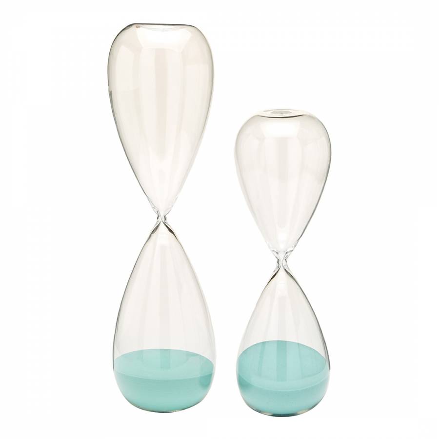 Tozai Home Set of 2 Turquoise Sand Timers 2 Sizes 