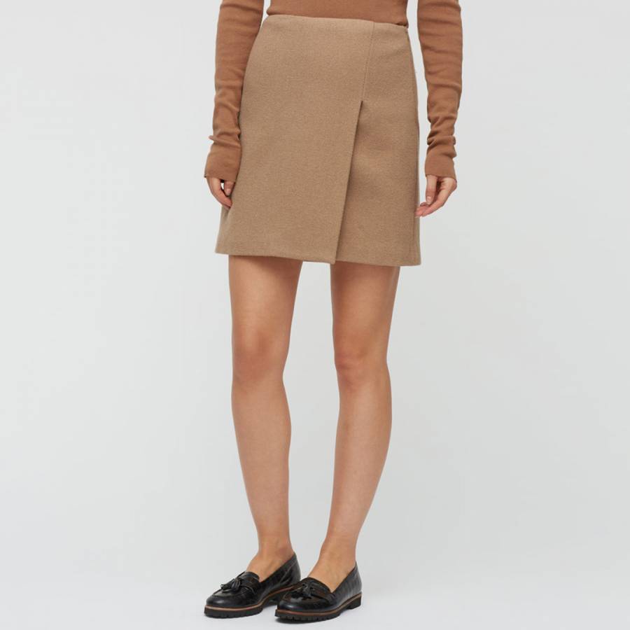 Camel Wool Wrap Skirt - BrandAlley