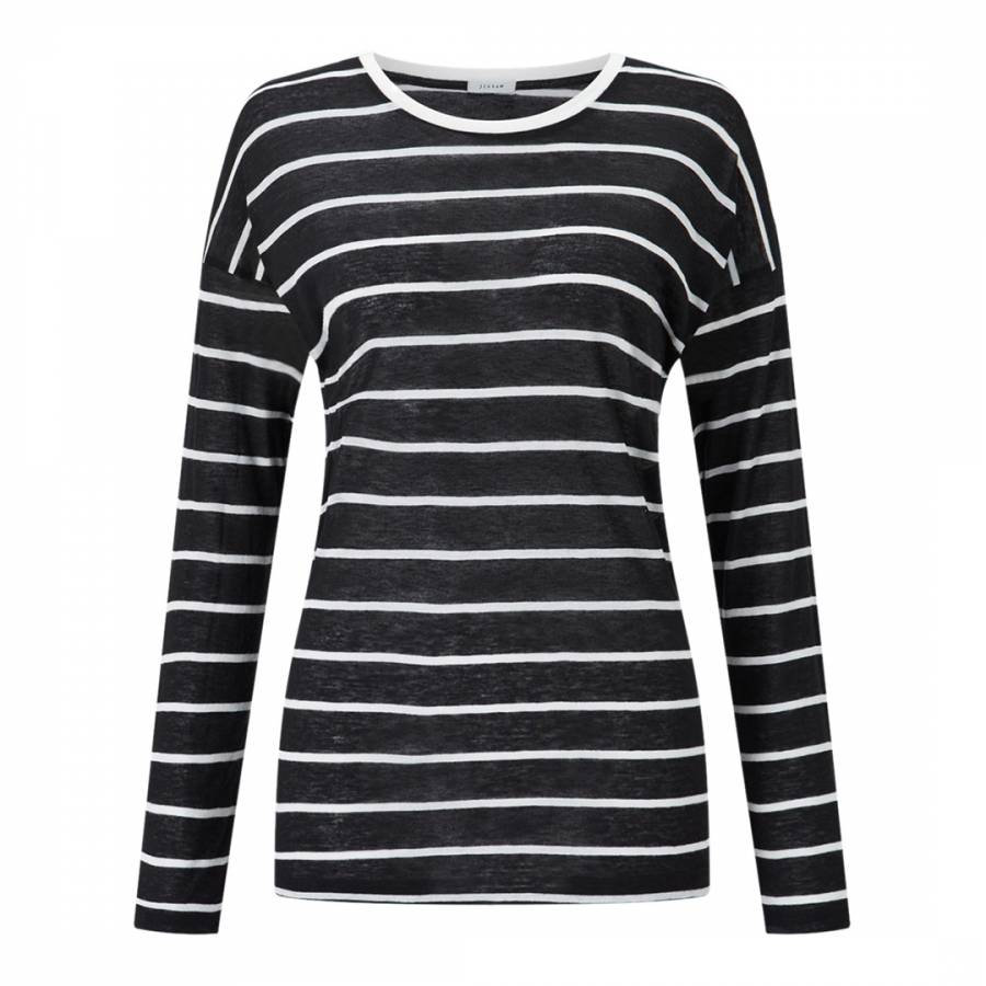 Black Stripe Slim T-Shirt - BrandAlley