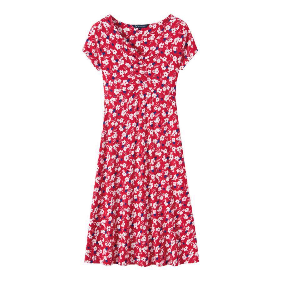 Red Printed Jersey Tea Dress - BrandAlley
