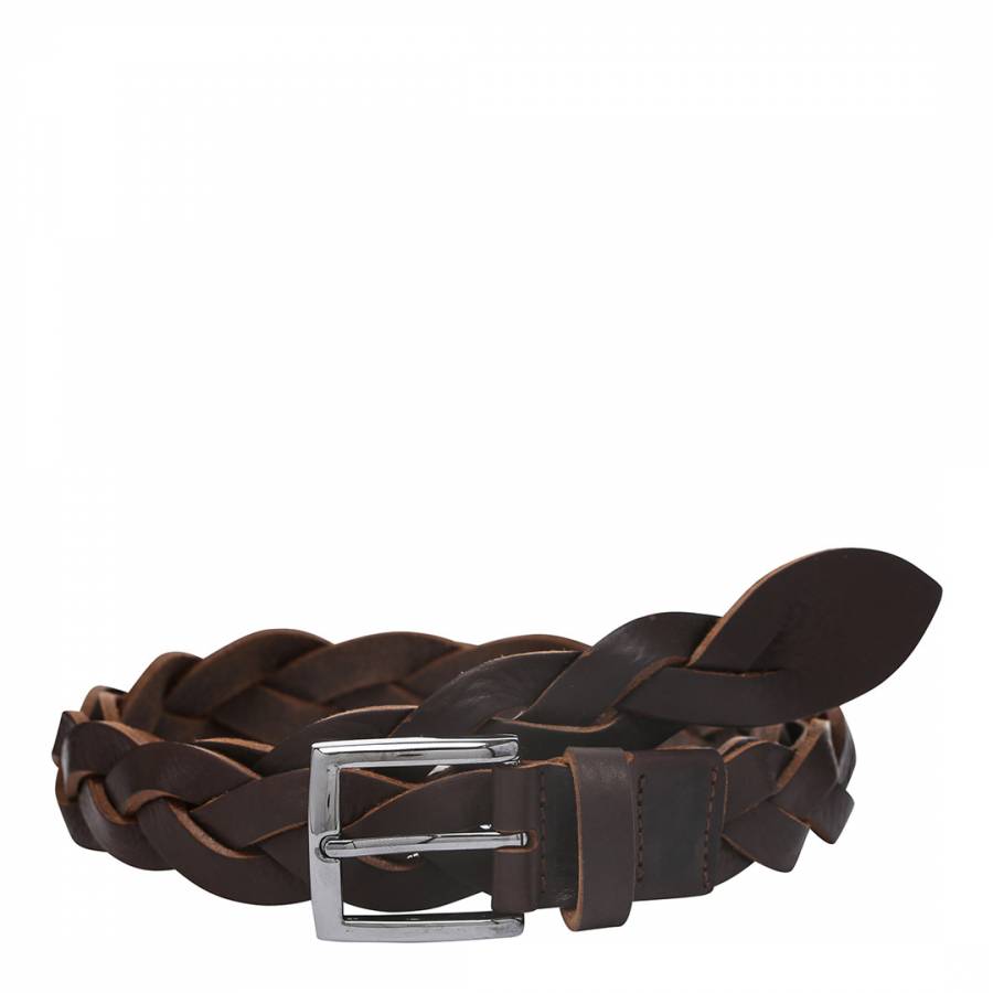 Women's Tan Plaited Leather Belt - BrandAlley