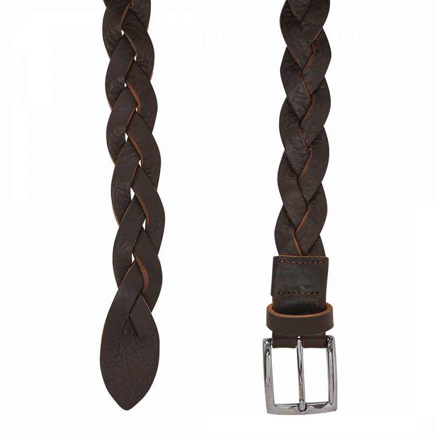 Women's Tan Plaited Leather Belt - BrandAlley