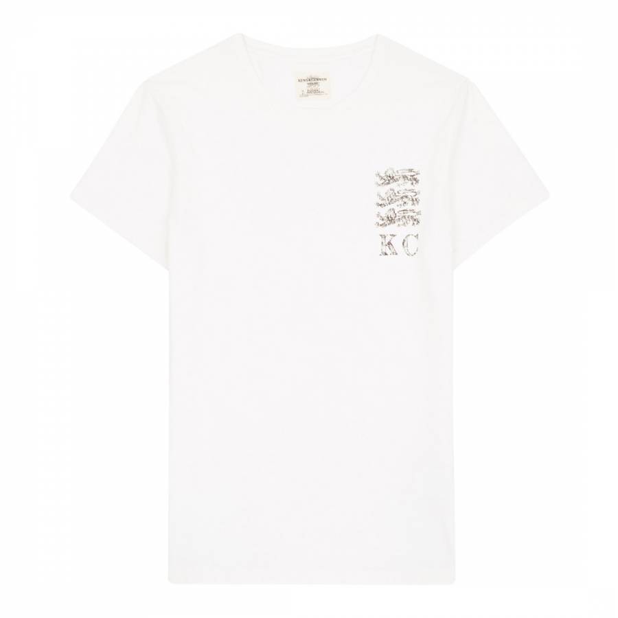 White Classic 3 Lions Stamp T-Shirt - BrandAlley