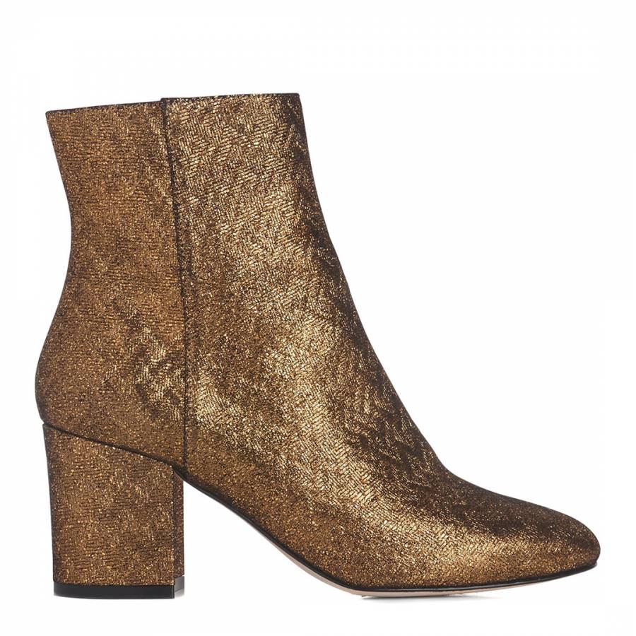 Warm Gold Woven Leather Jourdan Ankle Boots - BrandAlley