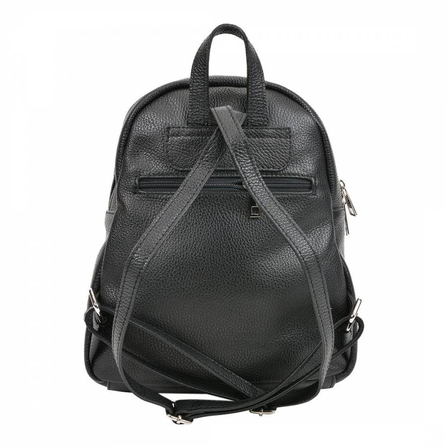 Black Front Zip Backpack - BrandAlley