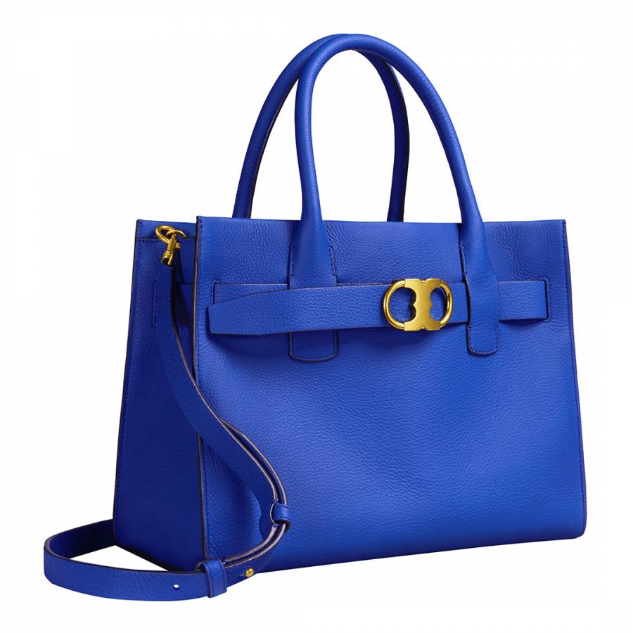 Blue Gemini Link Leather Tote - BrandAlley