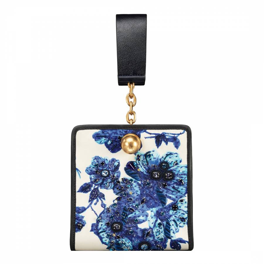Blue Floral Darcy Embroidered Clutch - BrandAlley