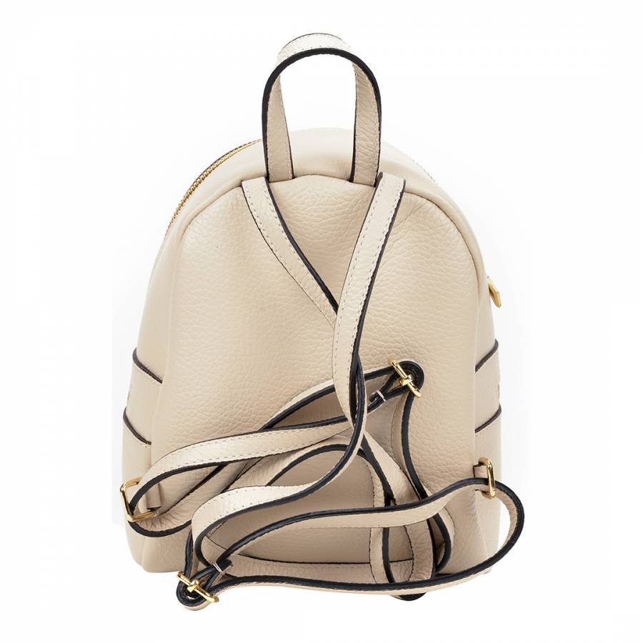 Beige Leather Backpack - BrandAlley