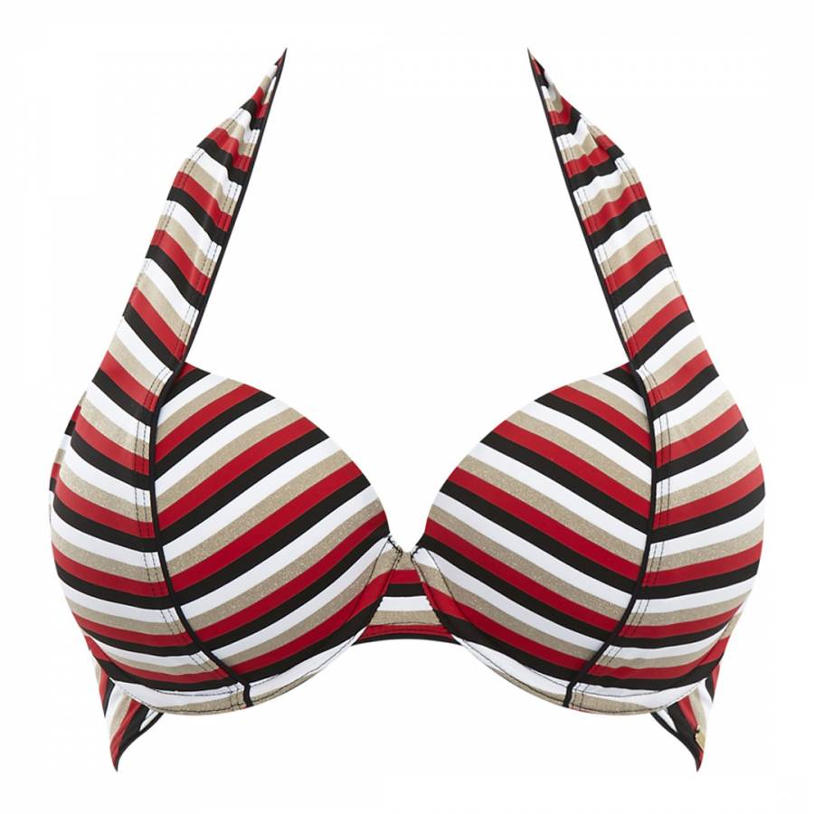 Disco Stripe Summer Halter Bikini Top - BrandAlley