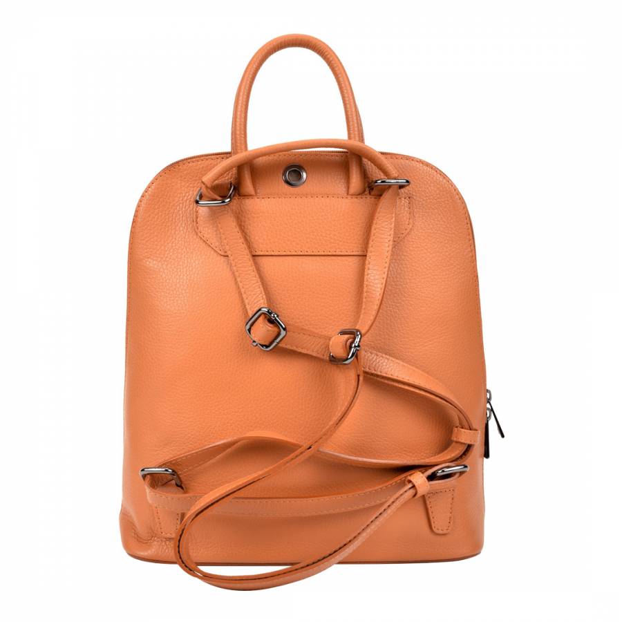 Orange Leather Backpack - BrandAlley