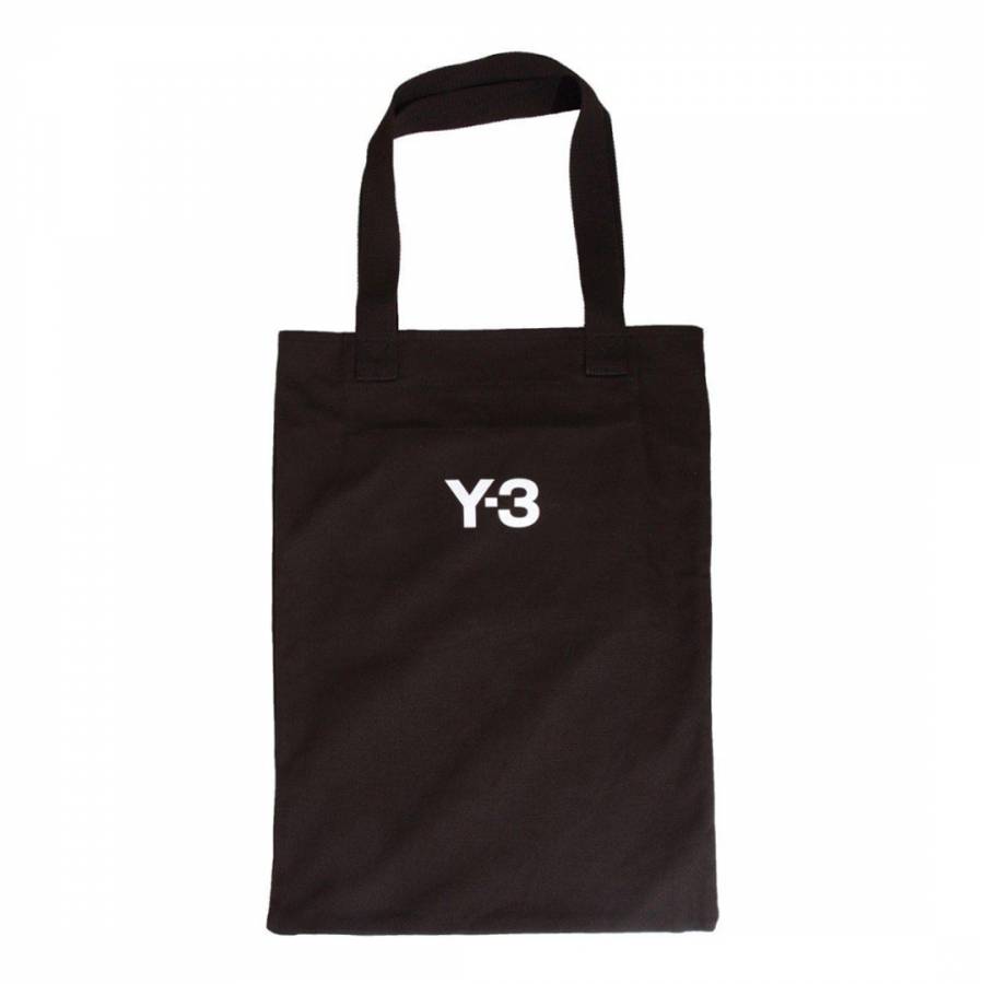 Black Y-3 Logo Slogan Tote Bag - BrandAlley