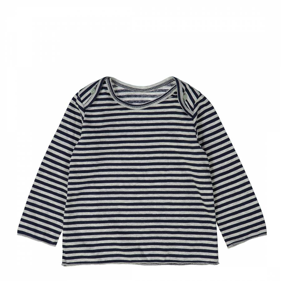 Marled Grey/Navy Bouchon T-Shirt - BrandAlley