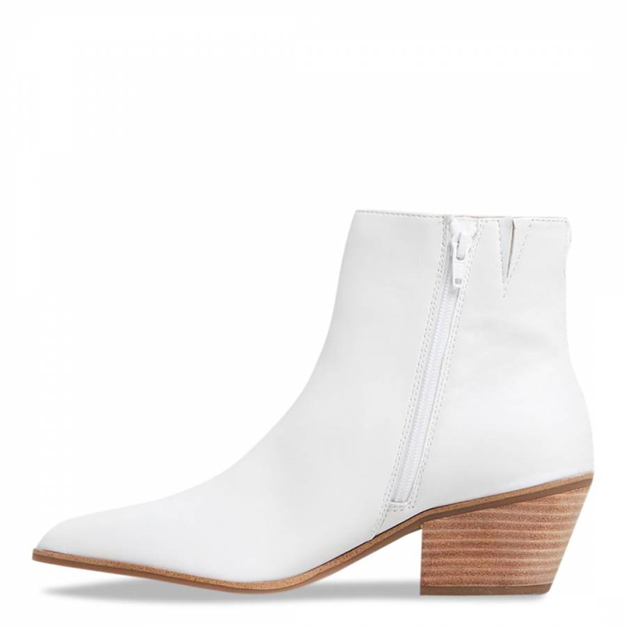 White Leather Dreliwia Ankle Boot - BrandAlley