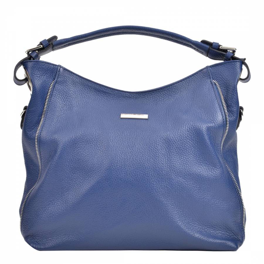 Blue Leather Shoulder Bag - BrandAlley