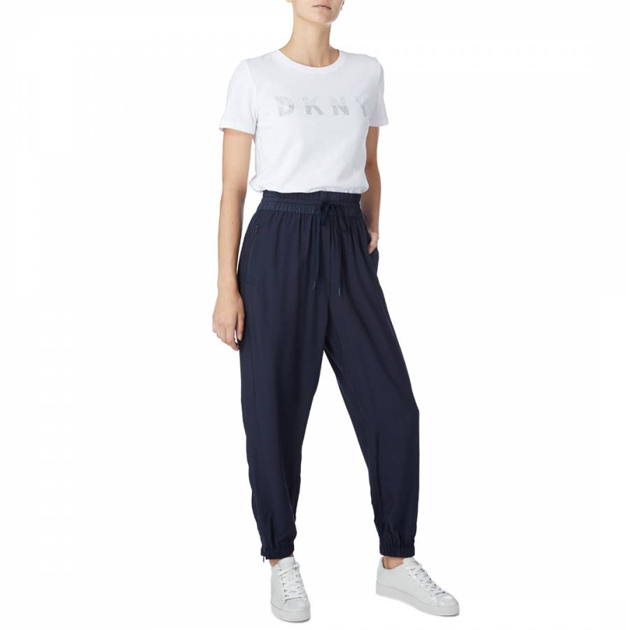 Navy Pull On Relaxed Trousers - BrandAlley