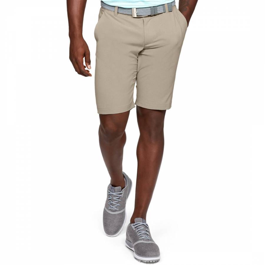 Taupe UA Showdown Vented Tapered Shorts - BrandAlley