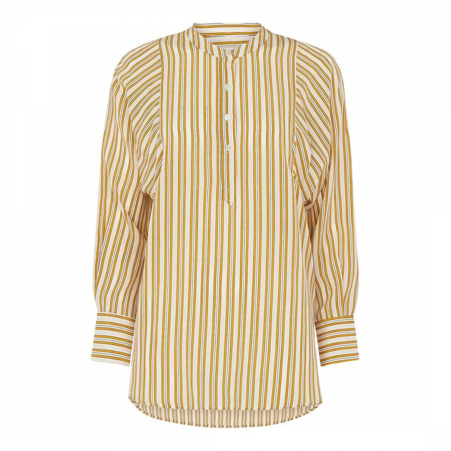 Yellow Silk Stripe Shirt - BrandAlley