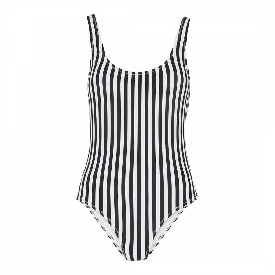 Black/White Stripe Swimsuit - BrandAlley