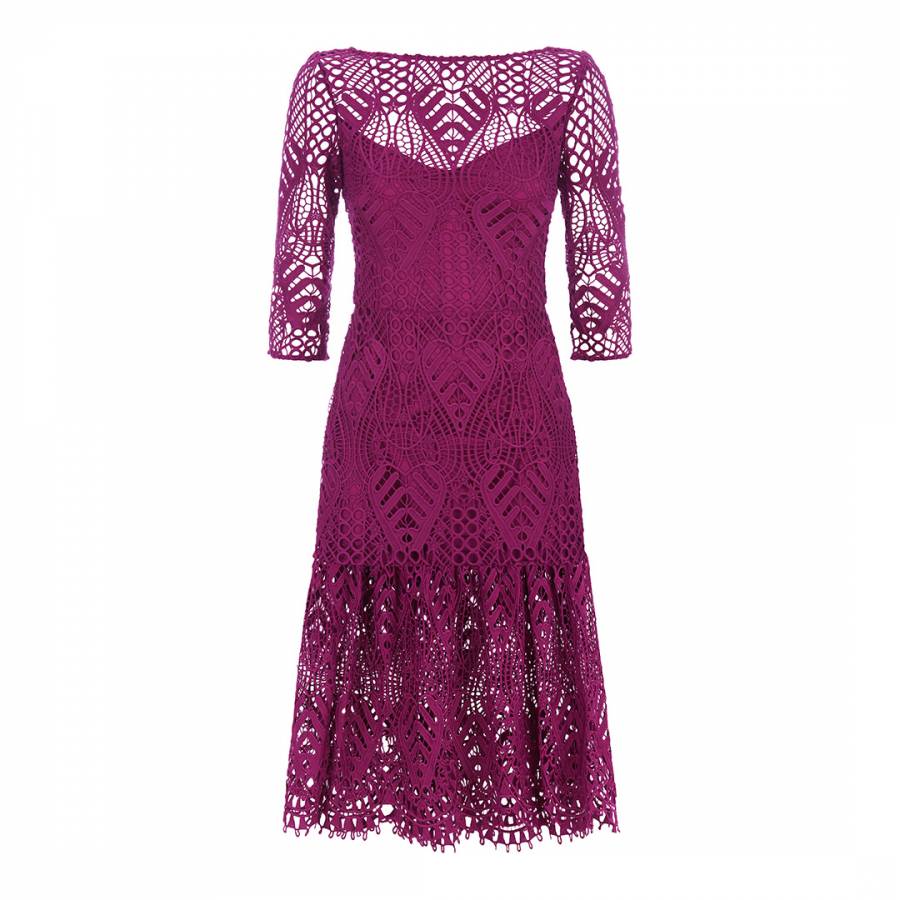 Purple New Moon Fitted Dress - BrandAlley