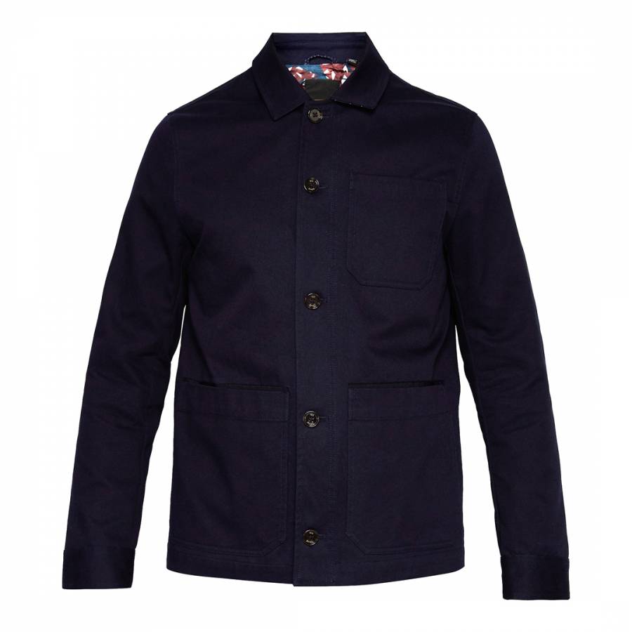Navy Collared Workwear Jacket - BrandAlley